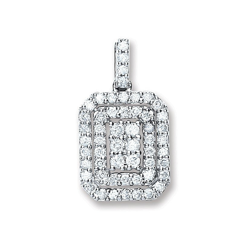 9ct White Gold 0.55ct Diamond Pendant - Samuel Perry