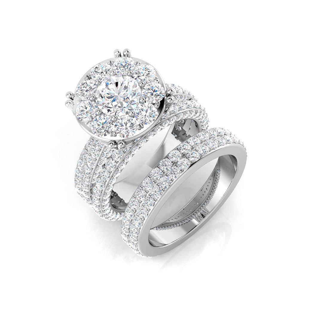 9ct White Gold 5.69ct Lab Grown Diamond Solitaire Bridal Set - Samuel Perry