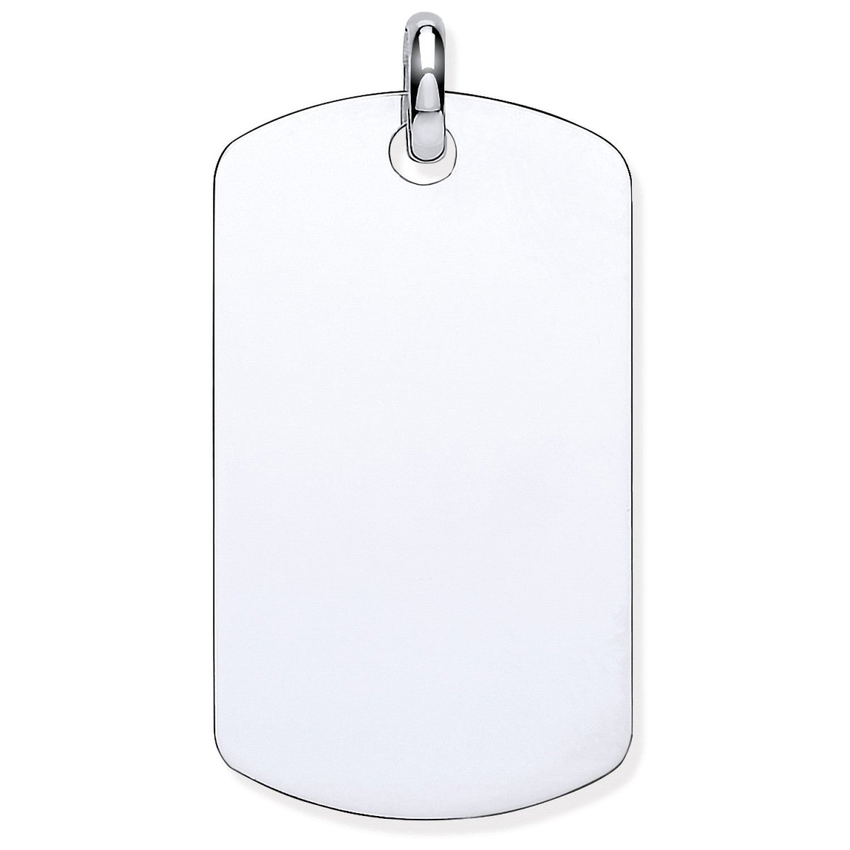 9ct White Gold Dog Tag Pendant – Sleek & Contemporary - Samuel Perry