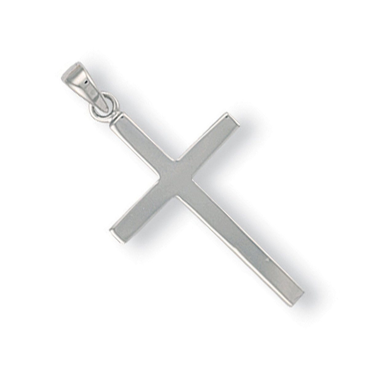 9ct White Gold Plain Cross Pendant – Minimalist & Elegant - Samuel Perry