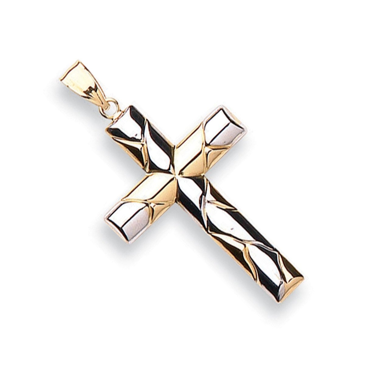 9ct White & Yellow Gold Cross Pendant – Timeless Faith - Samuel Perry