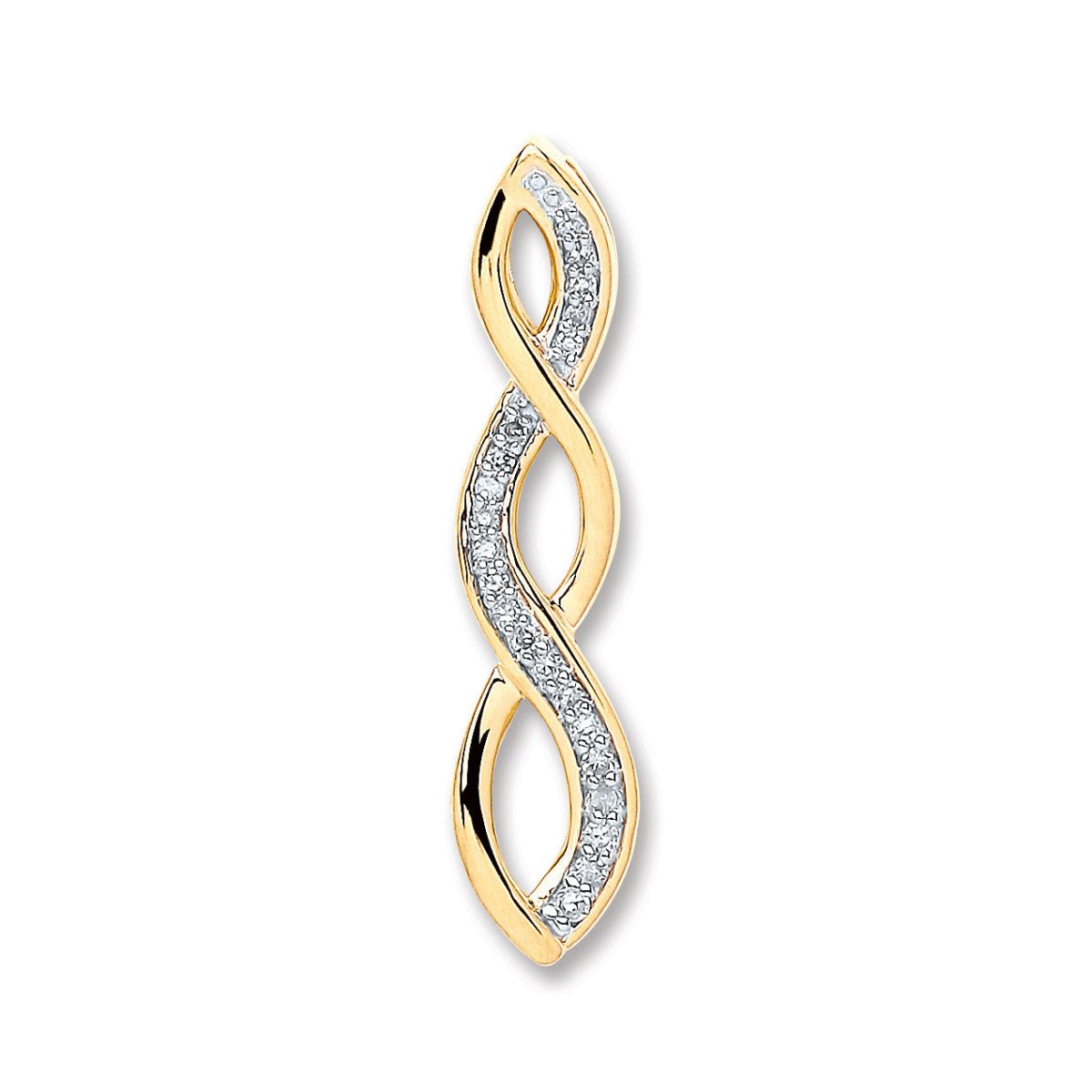 9ct Yellow Gold 0.08ct Diamond Pendant - Samuel Perry