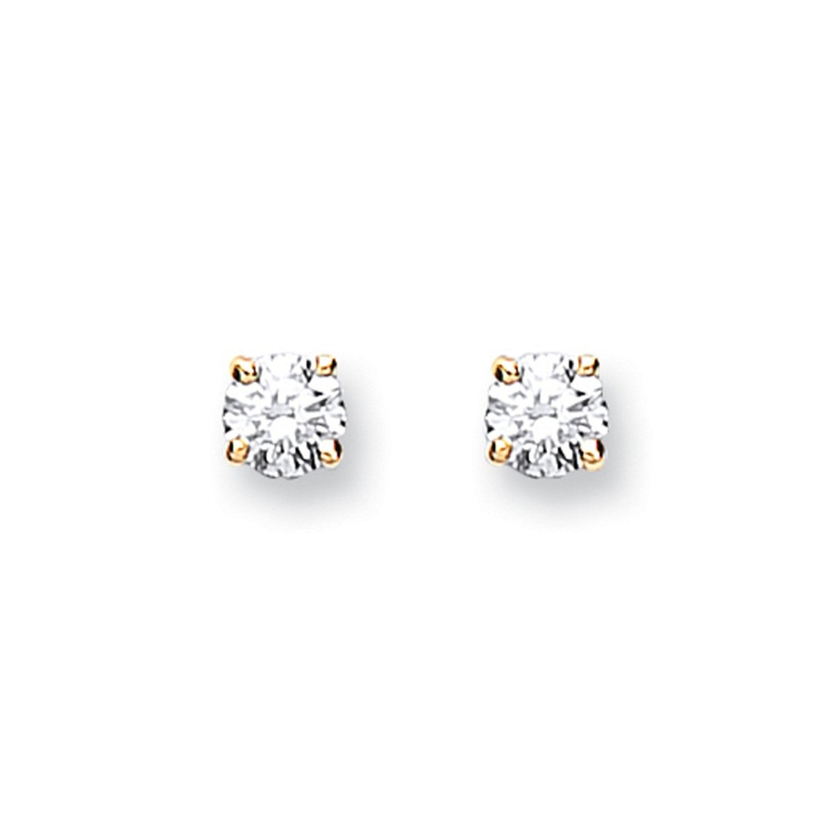 9ct Yellow Gold 0.15ct Claw Set Diamond Stud Earrings - Samuel Perry