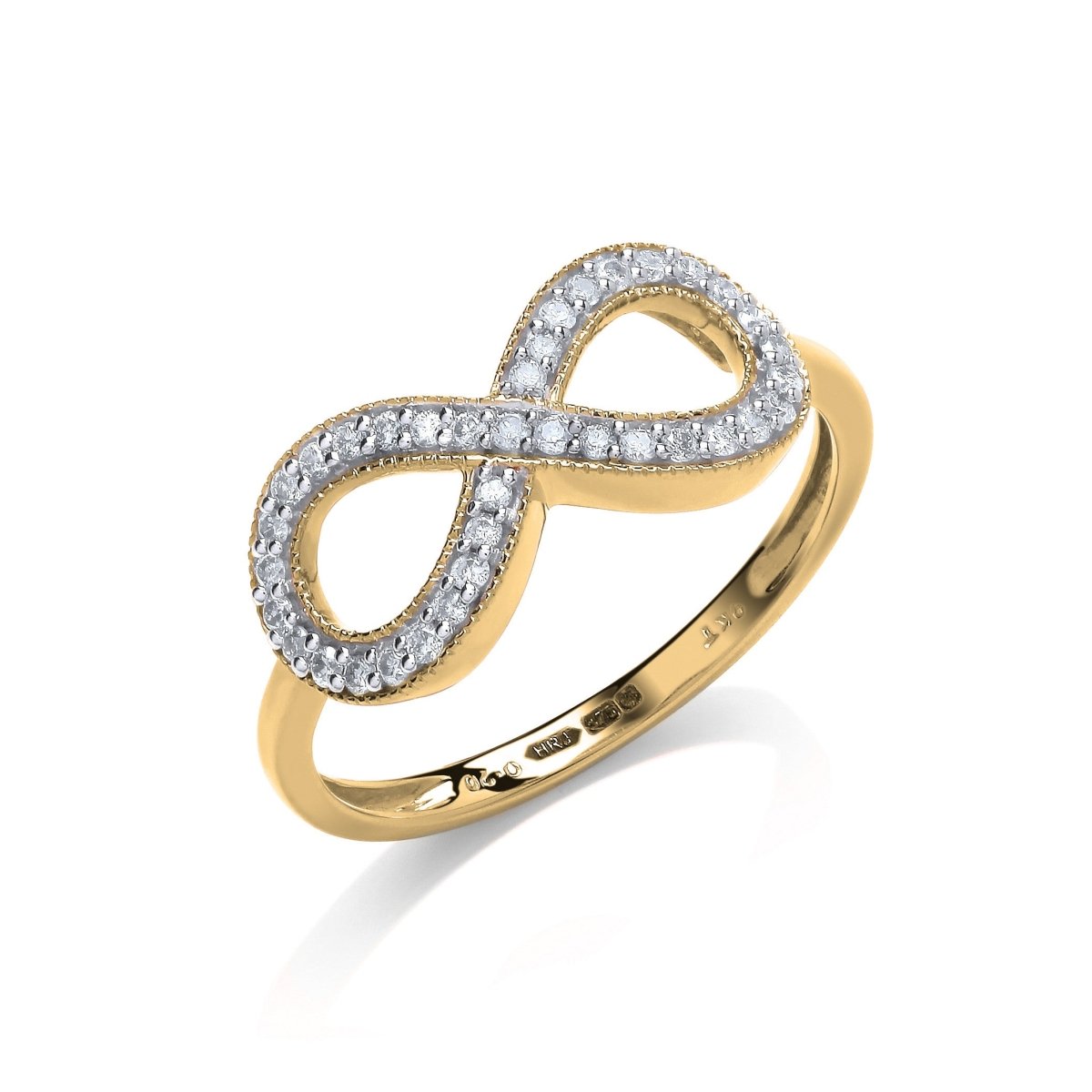 9ct Yellow Gold 0.20ct Diamond Infinity Dress Ring - Samuel Perry