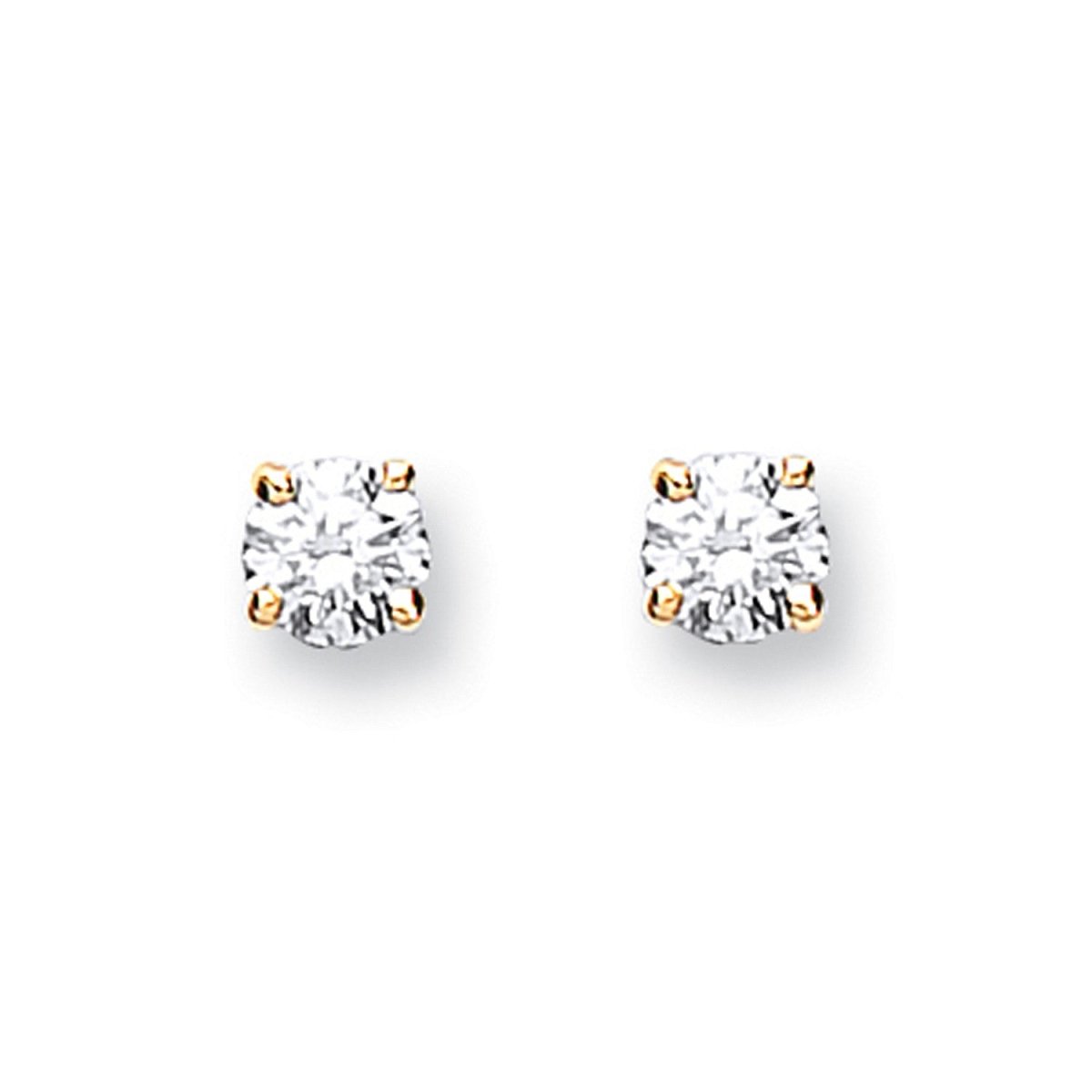 9ct Yellow Gold 0.25ct Claw Set Diamond Stud Earrings - Samuel Perry