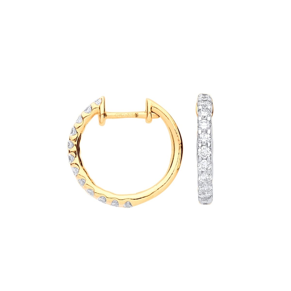 9ct Yellow Gold 0.52ct Diamond Earrings - Samuel Perry