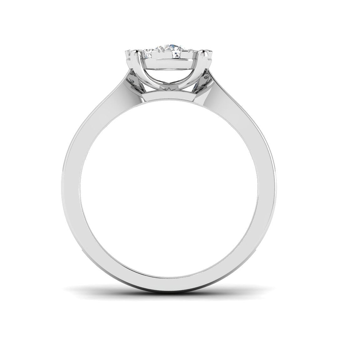 9ct Yellow Gold 0.87ct Lab Grown Diamond Cluster Tapered Engagement Ring - Samuel Perry