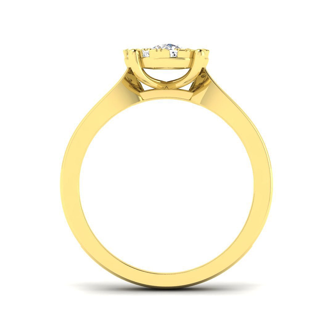 9ct Yellow Gold 0.87ct Lab Grown Diamond Cluster Tapered Engagement Ring - Samuel Perry