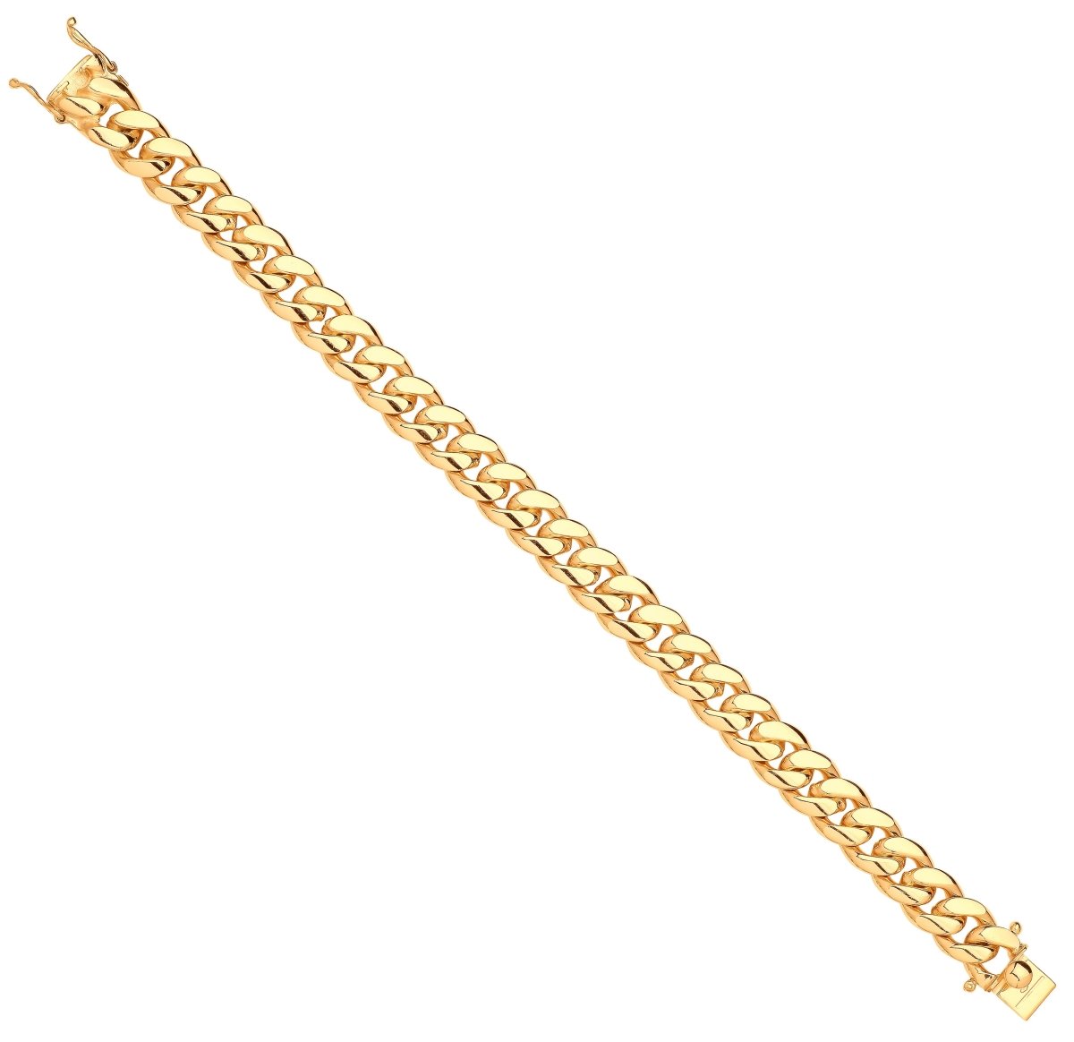 9ct Yellow Gold 10mm Cuban Link Bracelet - Samuel Perry