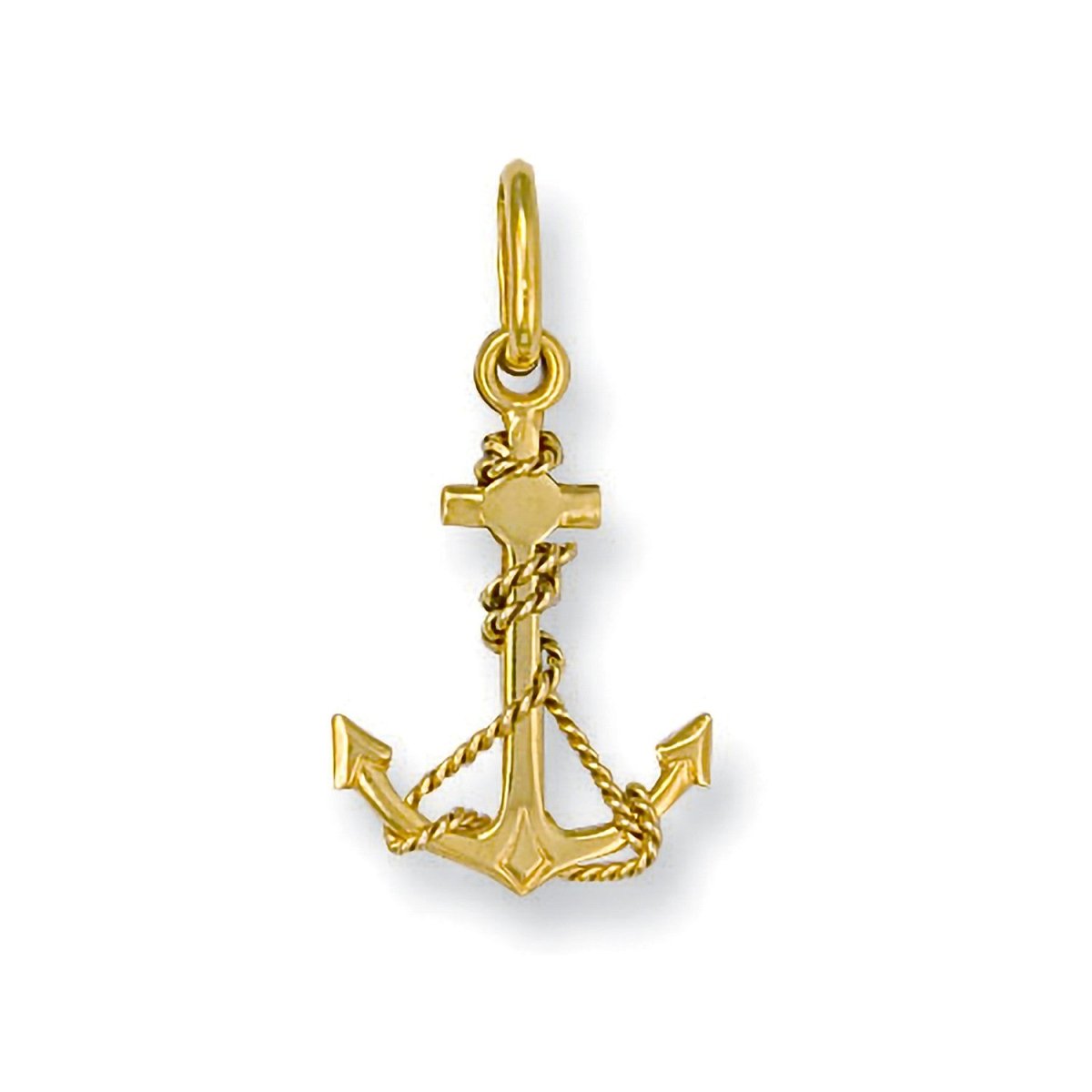 9ct Yellow Gold Anchor Pendant – Delicate & Nautical - Samuel Perry