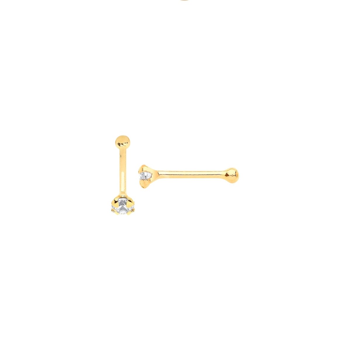 9ct Yellow Gold Claw Set CZ Nose Pin Stud – Elegant & Subtle - Samuel Perry