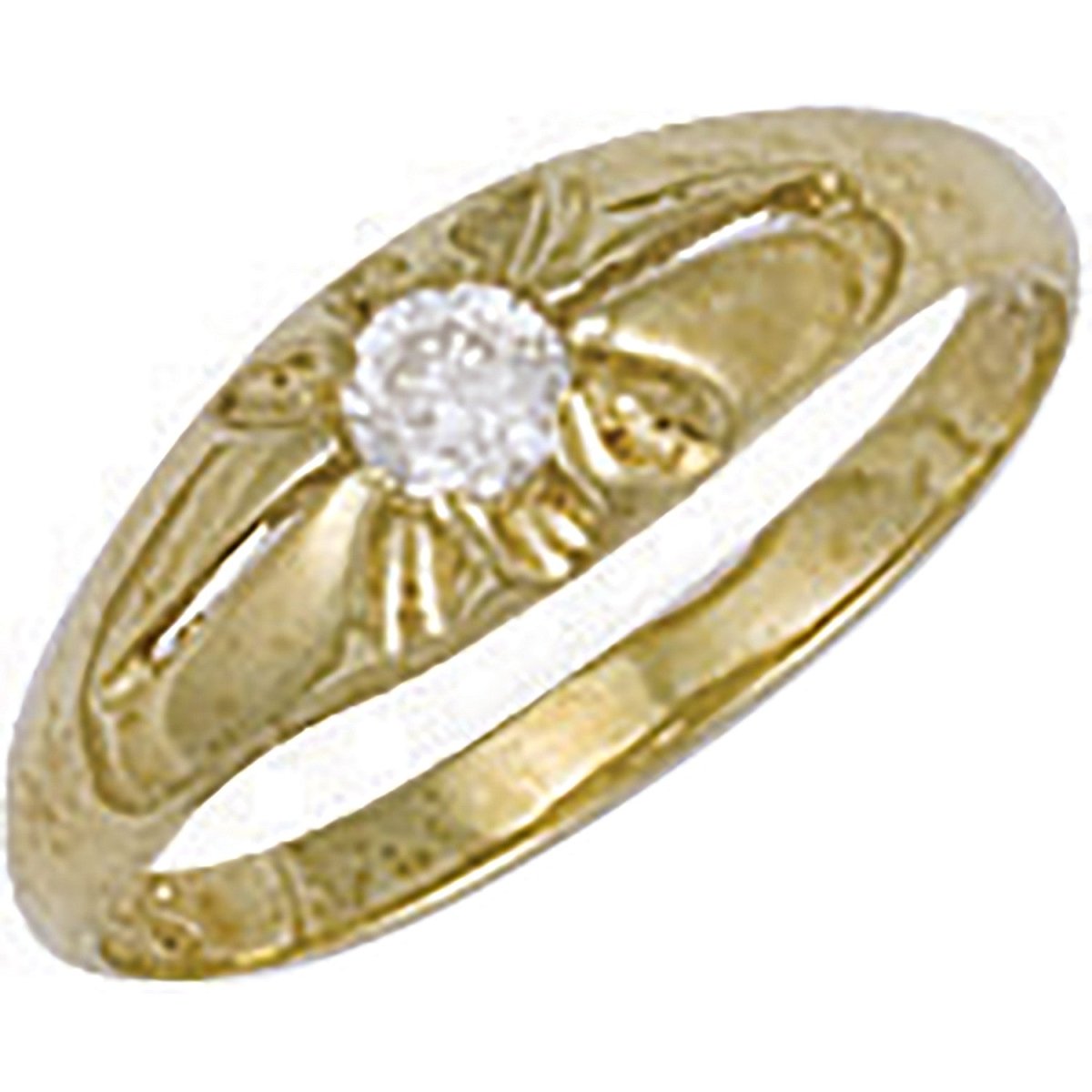 9ct Yellow Gold CZ Baby Gypsy Ring - Samuel Perry