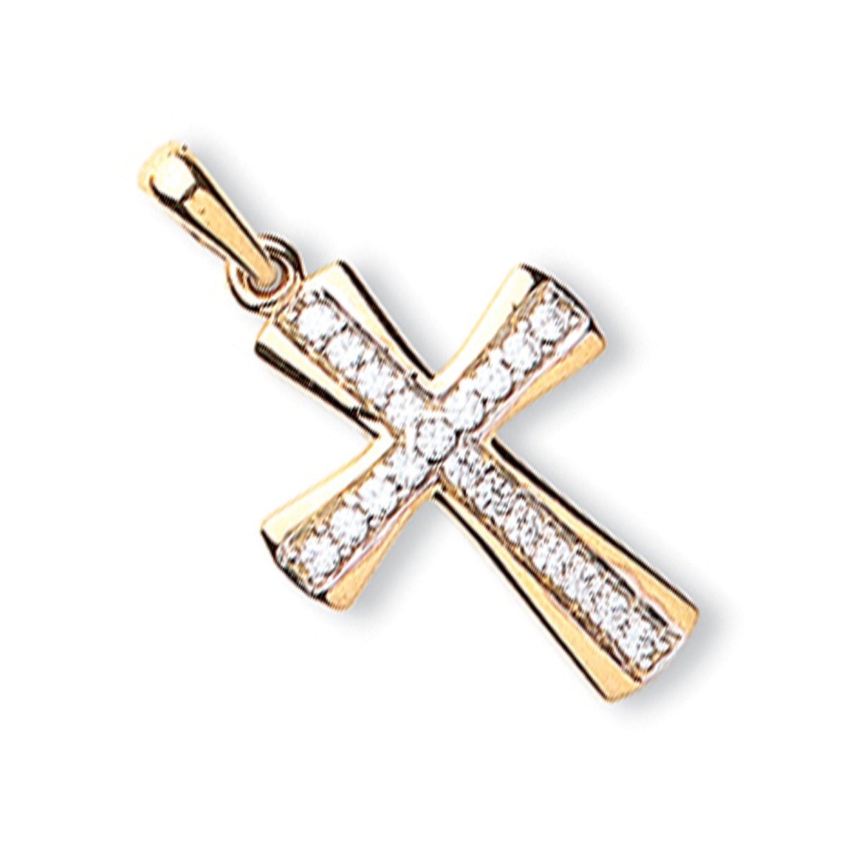 9ct Yellow Gold Cz Cross Pendant – Sparkling Elegance - Samuel Perry