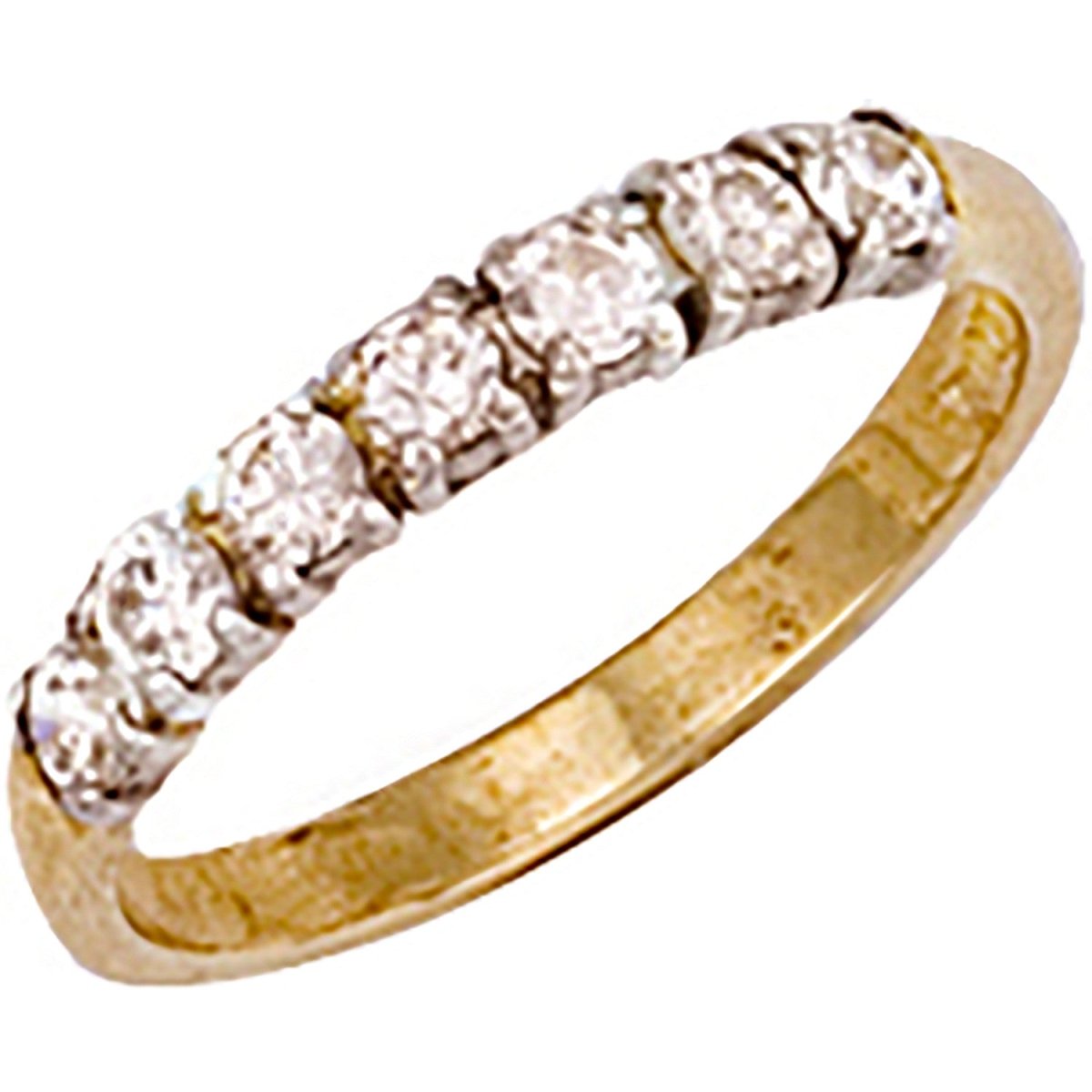 9ct Yellow Gold CZ Eternity Ring – Subtle Elegance - Samuel Perry