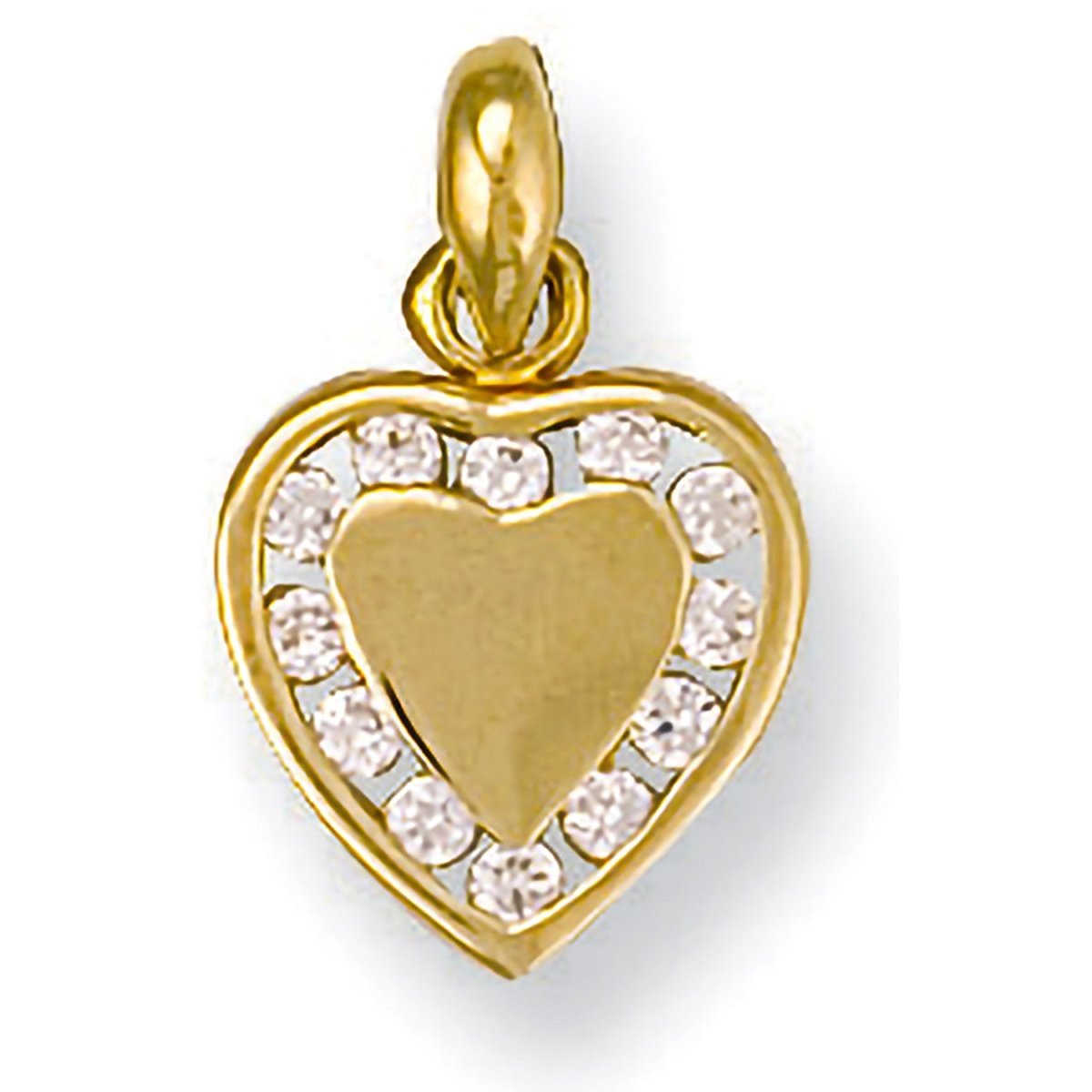 9ct Yellow Gold CZ Heart Pendant – Dazzling & Romantic - Samuel Perry