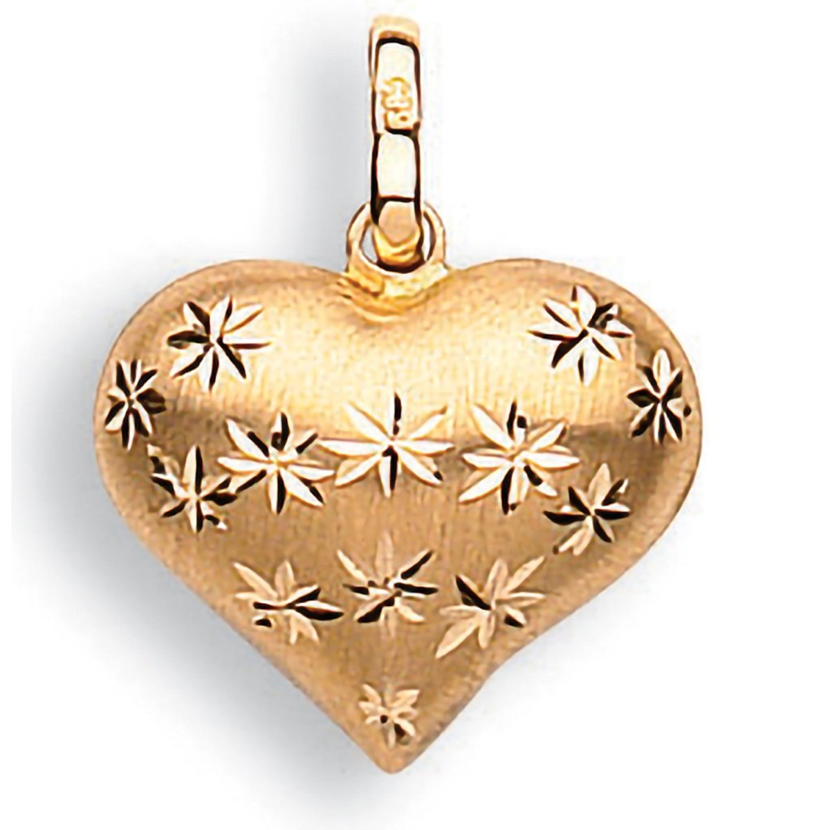 9ct Yellow Gold D/C Heart Pendant – Radiant Love - Samuel Perry