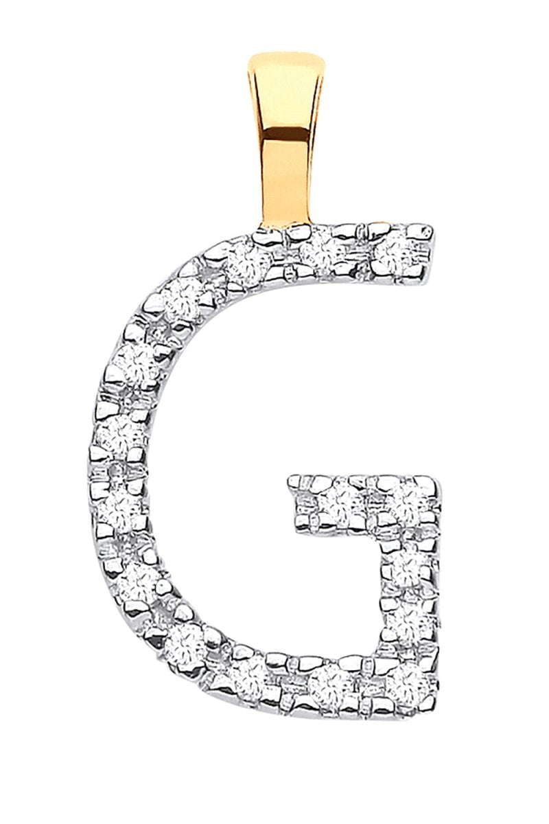 9ct Yellow Gold Diamond G Initial Pendant – A Personal Touch of Luxury - Samuel Perry