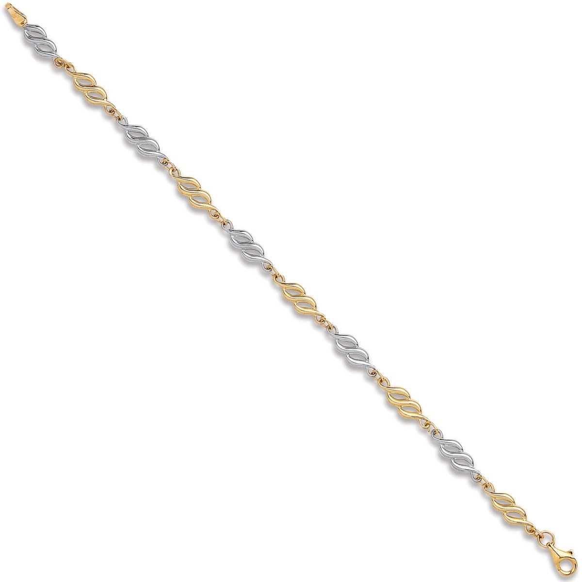 9ct Yellow Gold Fancy Hollow Link Ladies Bracelet - Samuel Perry