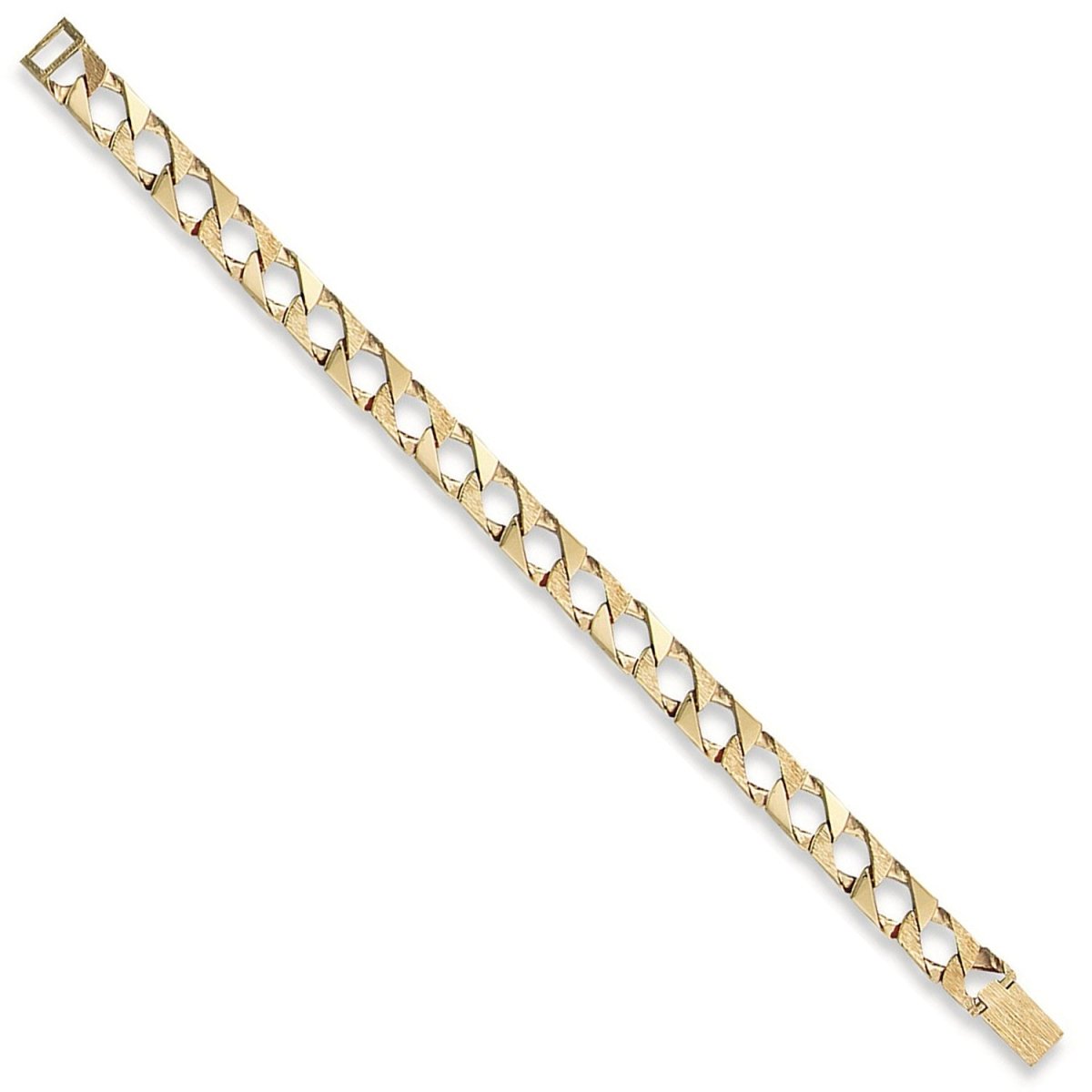 9ct Yellow Gold Gents Curb Bracelet – 8mm Elegance & Refined - Samuel Perry