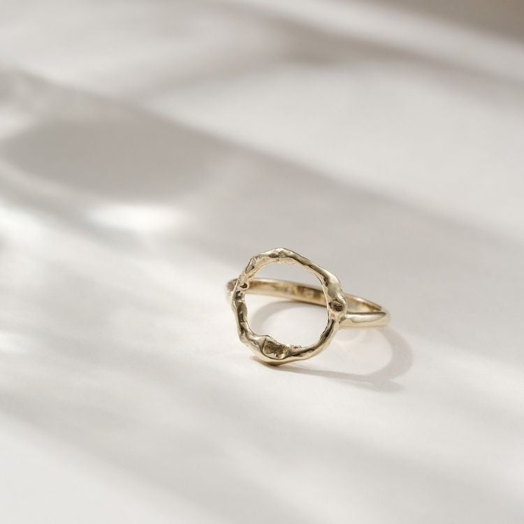 9ct Yellow Gold Halo Ring - Samuel Perry