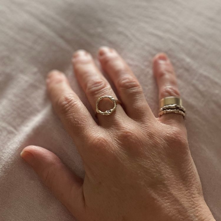 9ct Yellow Gold Halo Ring - Samuel Perry