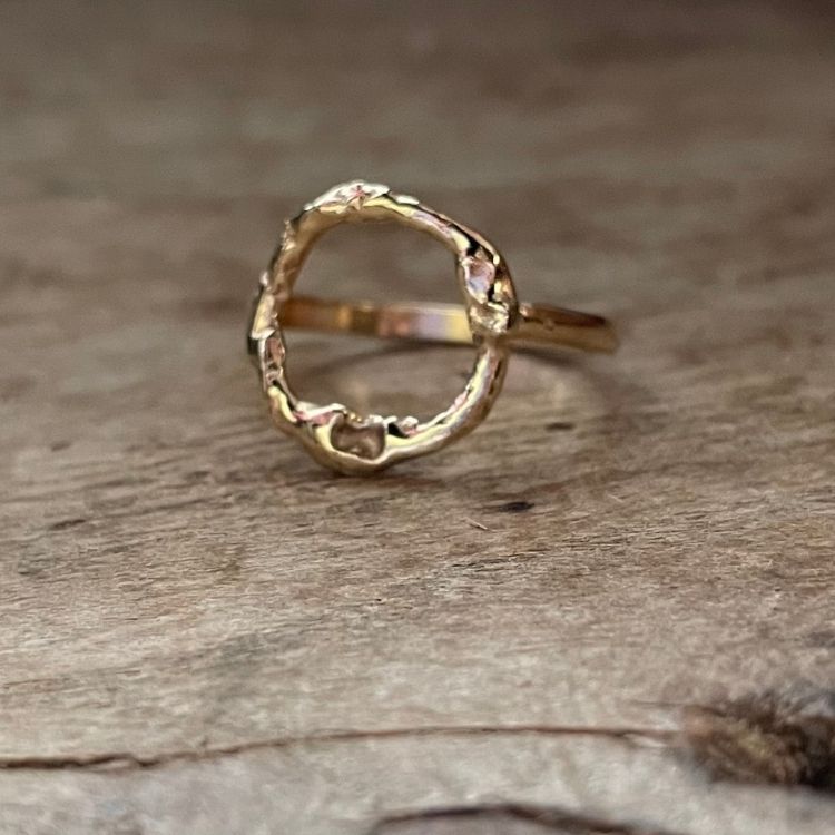 9ct Yellow Gold Halo Ring - Samuel Perry