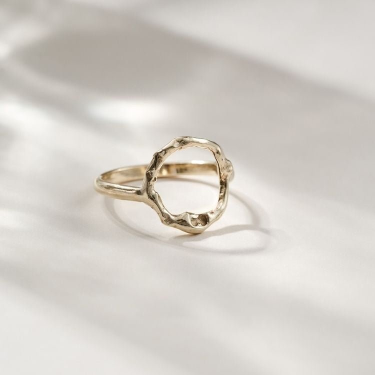 9ct Yellow Gold Halo Ring - Samuel Perry