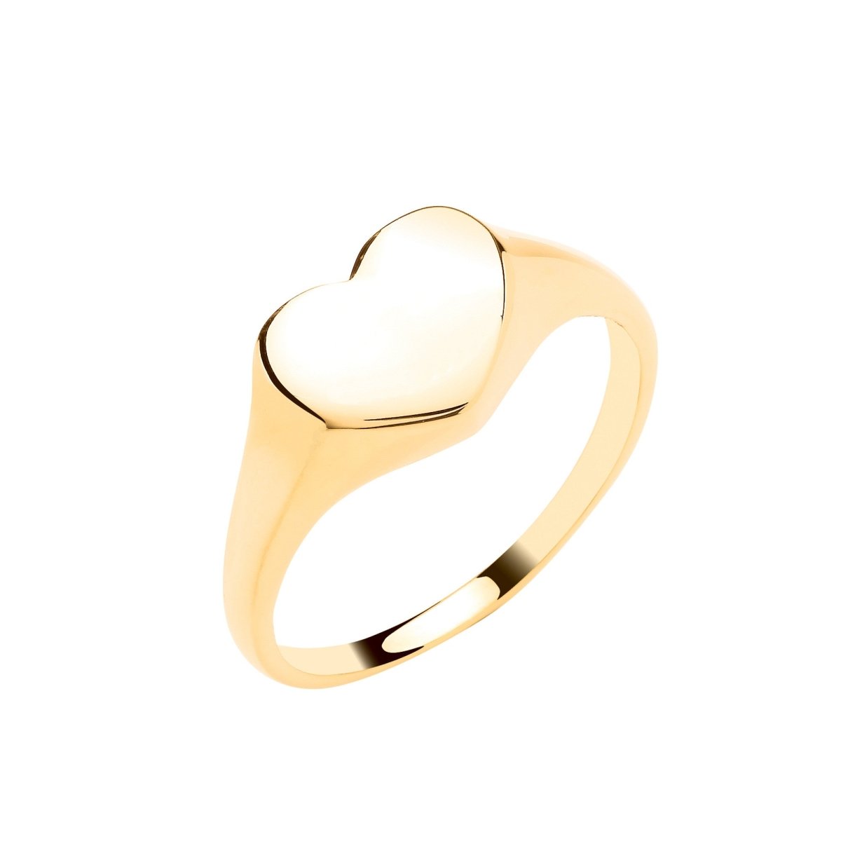 9ct Yellow Gold Heart Signet Ring – Timeless Elegance - Samuel Perry