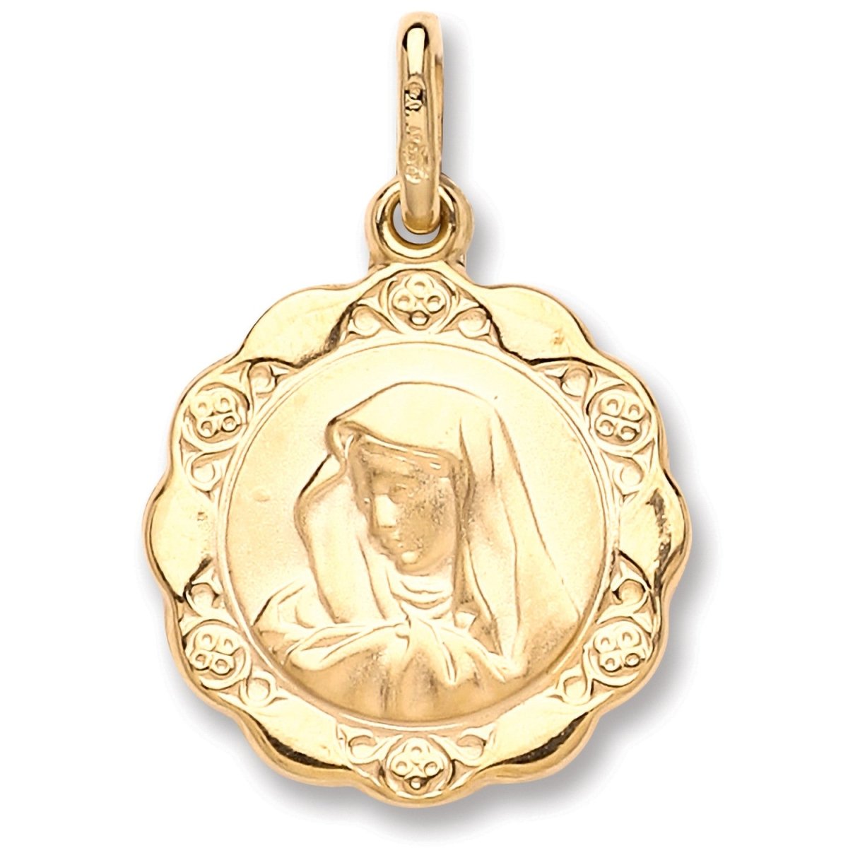 9ct Yellow Gold Hollow Madonna Pendant – Graceful & Devotional - Samuel Perry