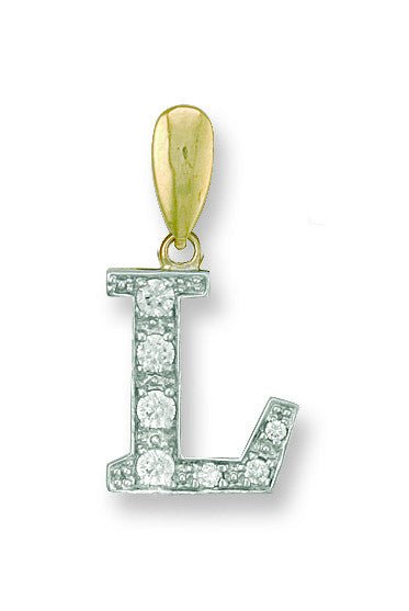 9ct Yellow Gold Large CZ Initial Pendant – Personalised Elegance - Samuel Perry