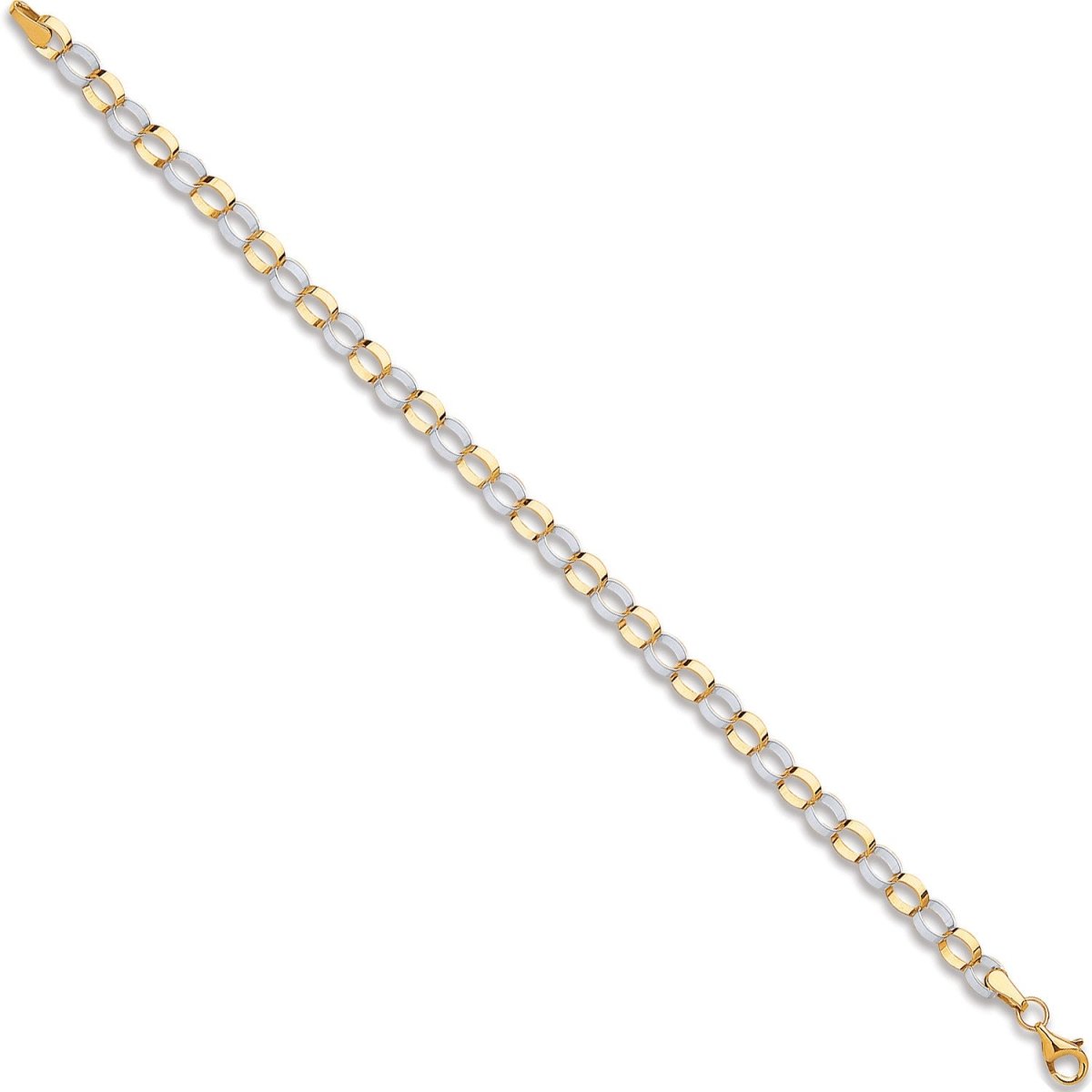 9ct Yellow Gold Oval Hollow Link Ladies Bracelet - Samuel Perry