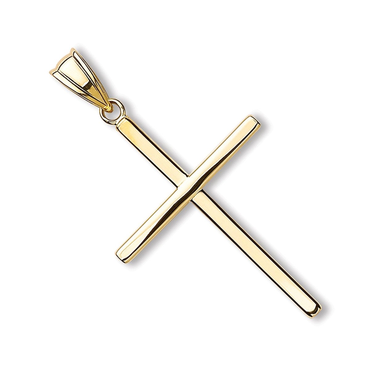 9ct Yellow Gold Plain Hollow Cross Pendant – Classic & Timeless - Samuel Perry