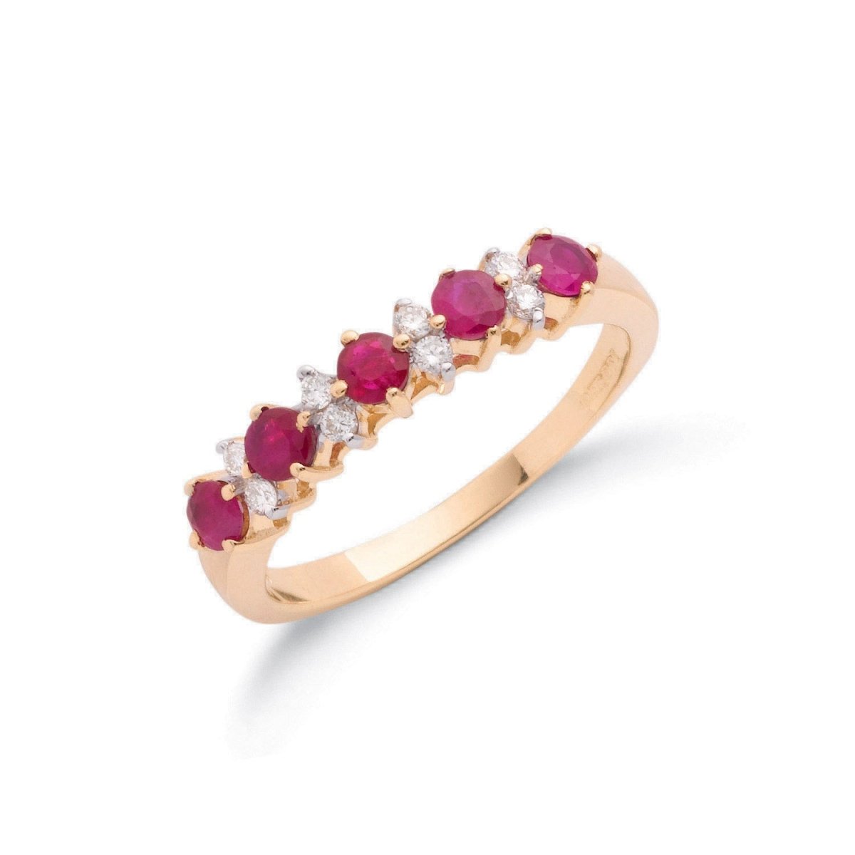 9ct Yellow Gold Ruby & Exquisite Diamond Eternity Ring - Samuel Perry