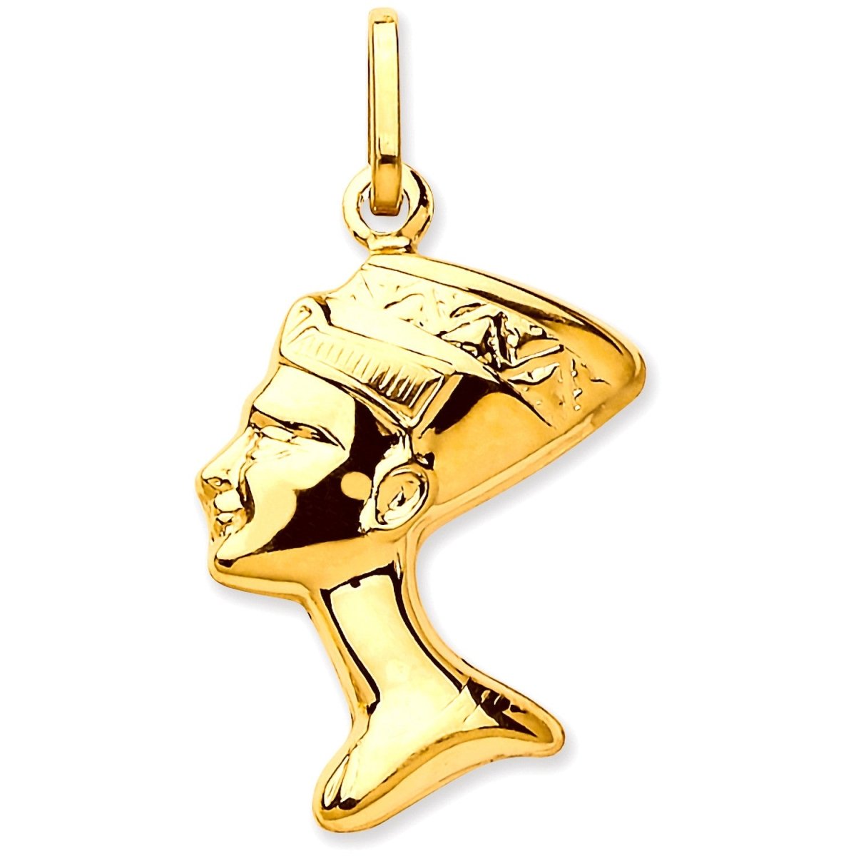 9ct Yellow Gold Small Nefertiti Pendant – Regal Elegance - Samuel Perry