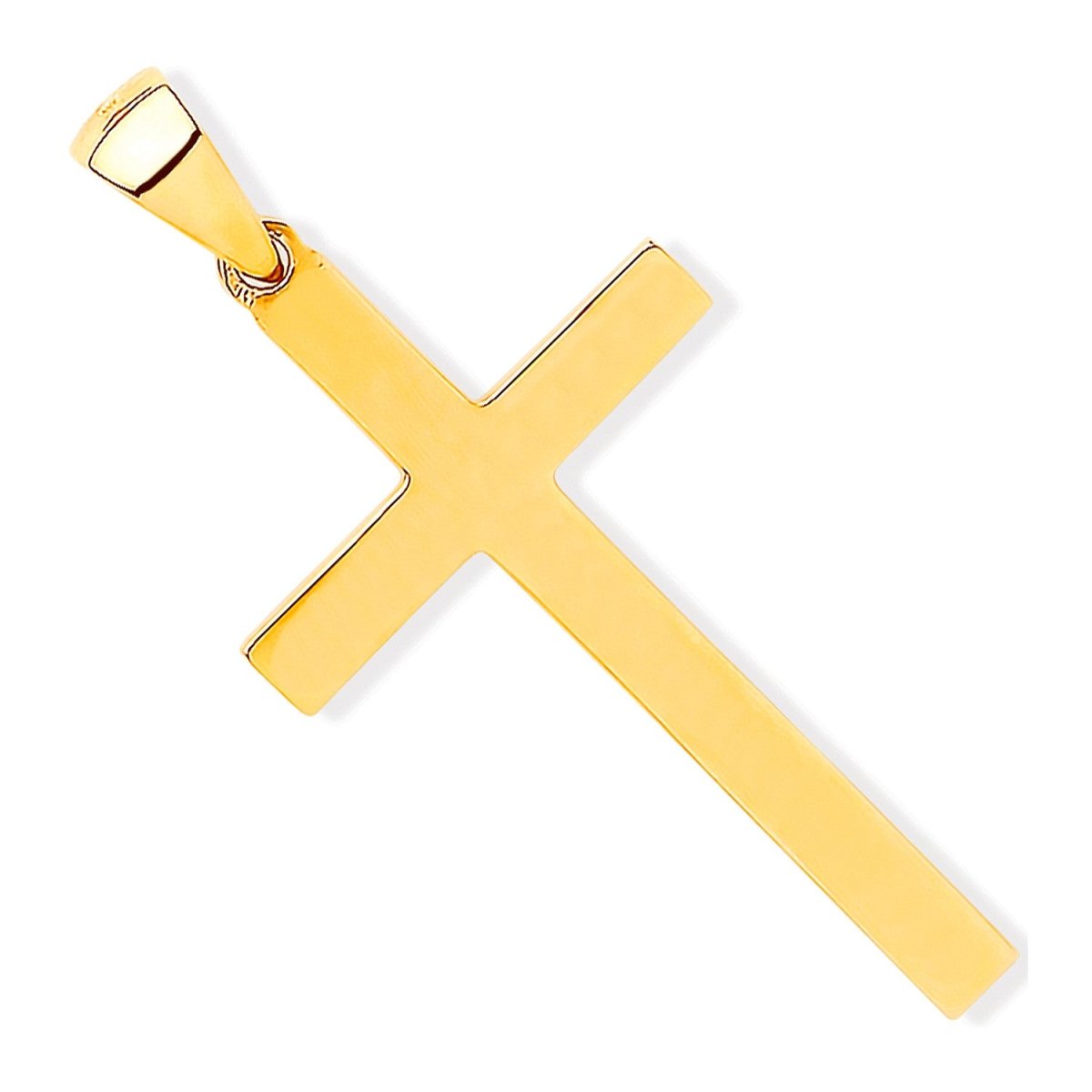 9ct Yellow Gold Solid Plain Cross – Classic & Refined - Samuel Perry