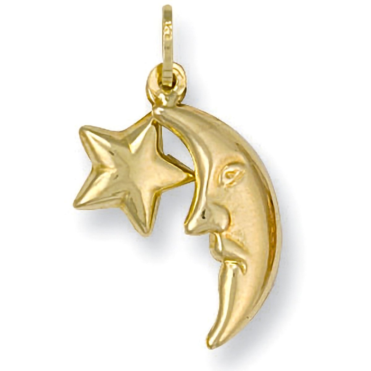 9ct Yellow Gold Star & Moon Pendant – Celestial & Elegant - Samuel Perry