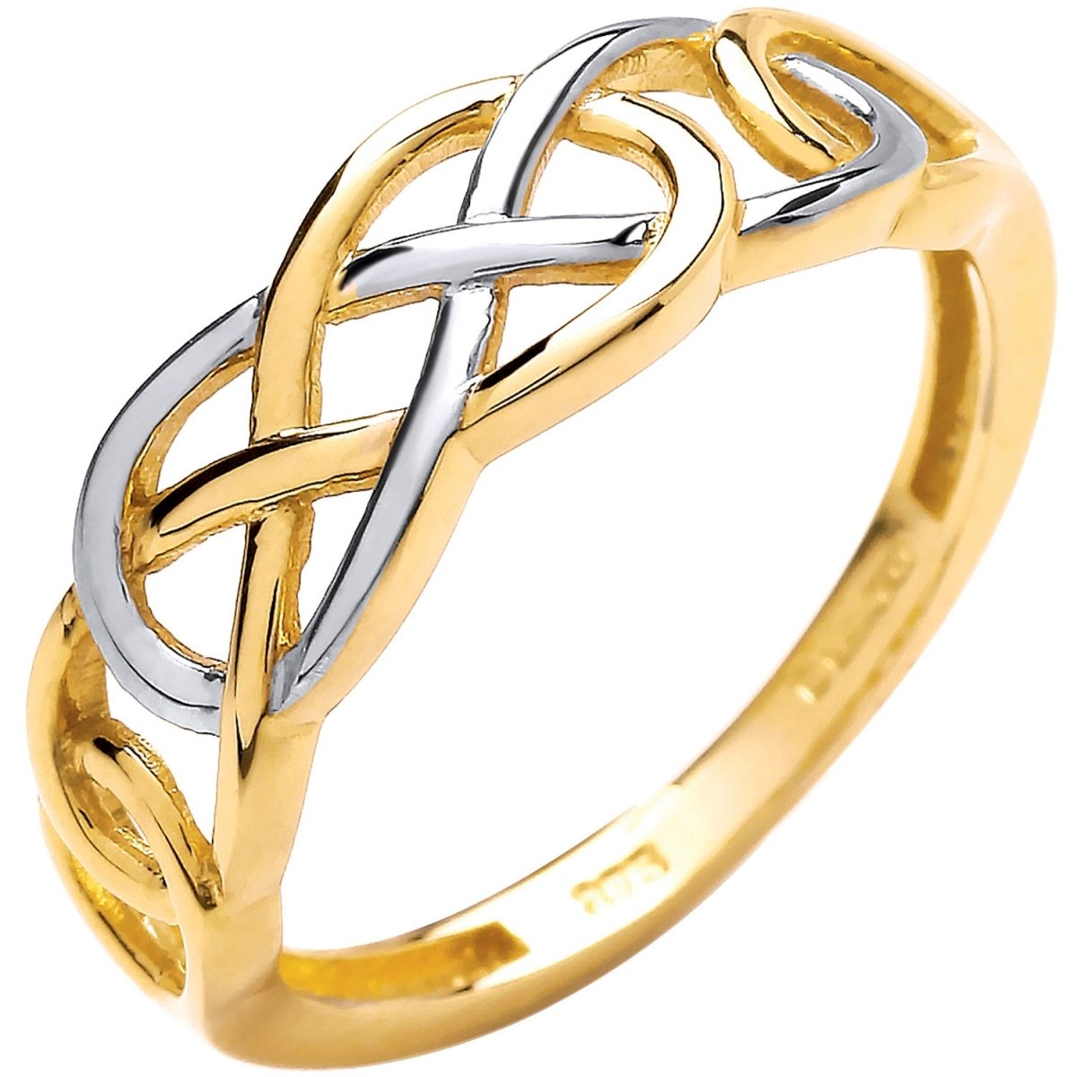 9ct Yellow & White Gold Celtic Ring – Timeless Elegance - Samuel Perry