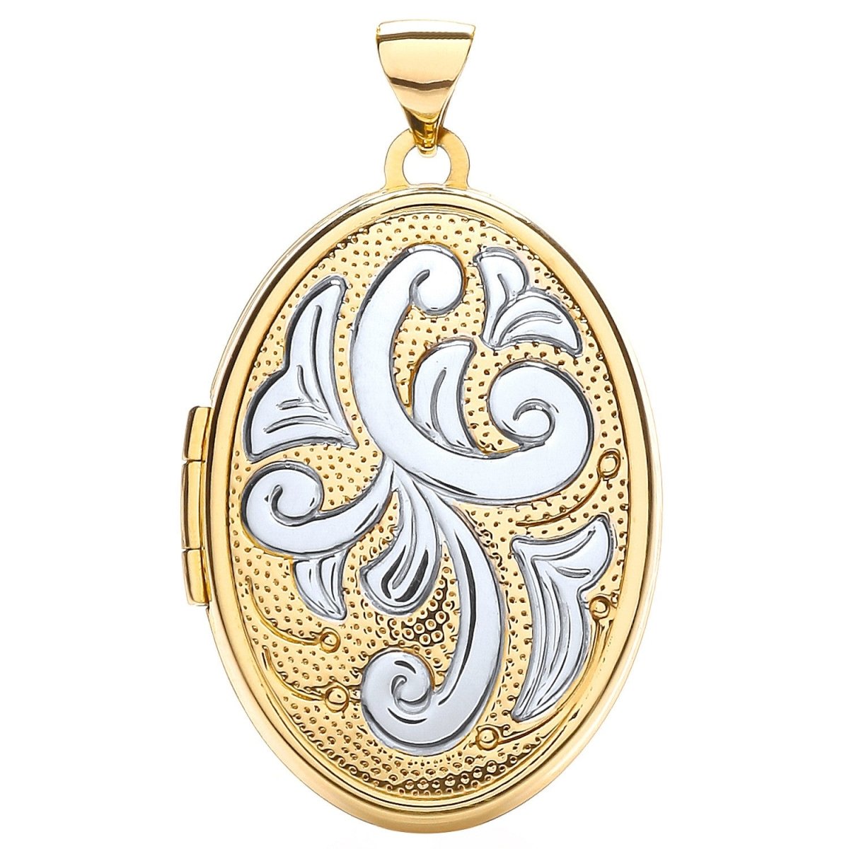 9ct Yellow & White Gold Oval Family Locket – Timeless Elegance - Samuel Perry
