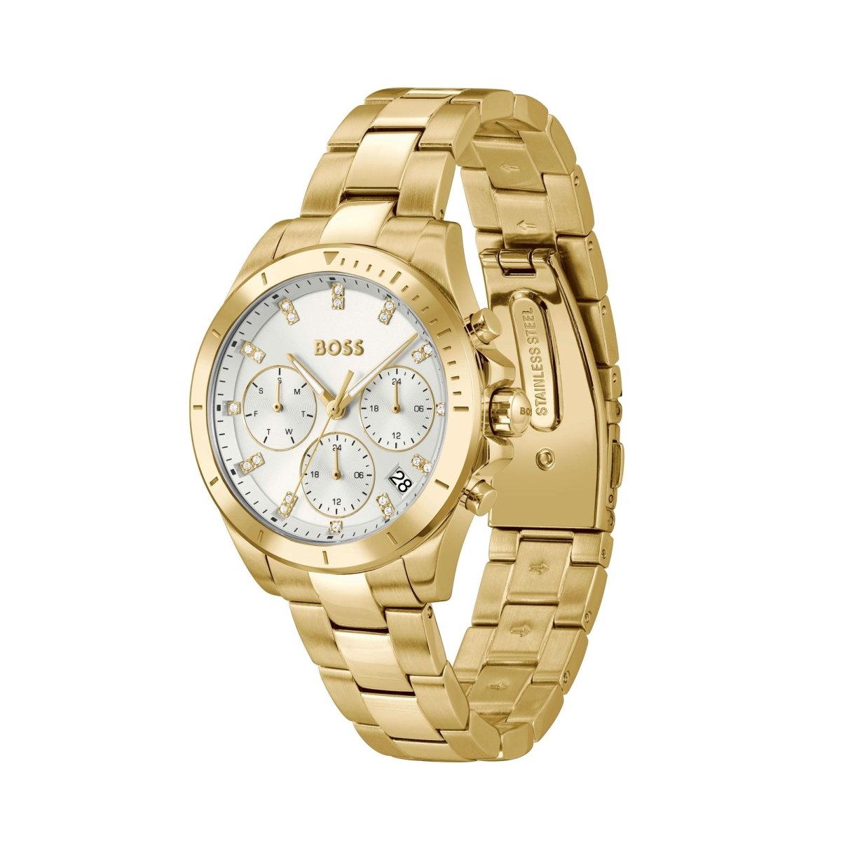 Alley Lux Gold Tone Crystal 36mm Ladies Watch - Samuel Perry