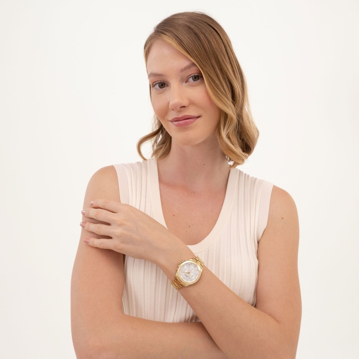 Alley Lux Gold Tone Crystal 36mm Ladies Watch - Samuel Perry