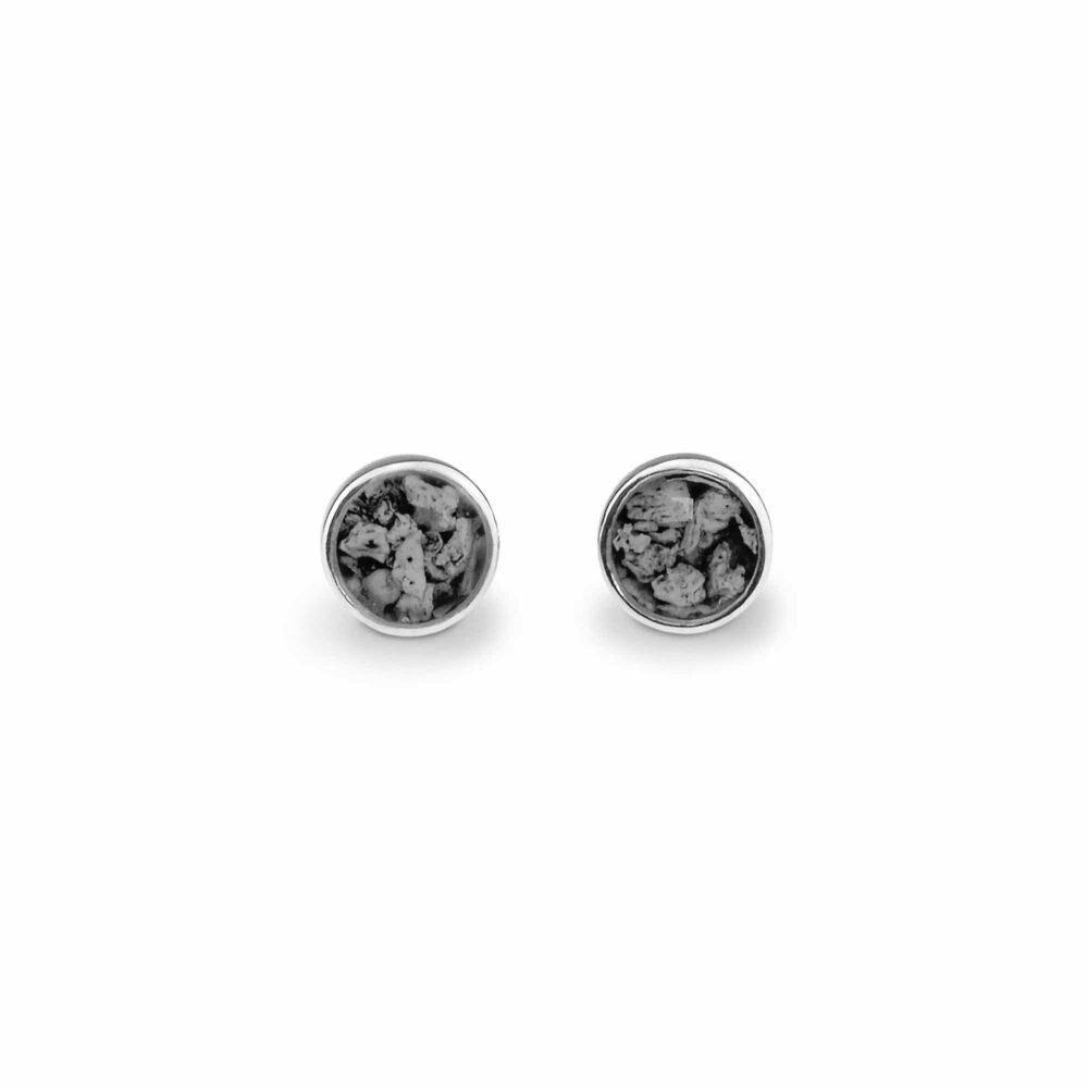 Classic Petite Round Memorial Ashes Stud Earrings - Samuel Perry