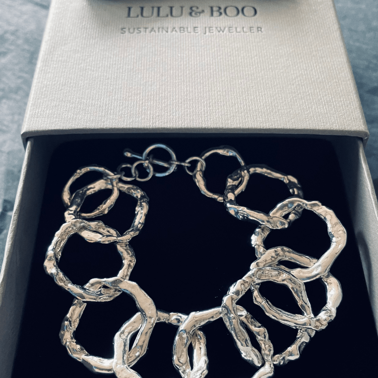Full Halo Bracelet in Sterling Silver and 9ct Yellow Gold - Samuel Perry