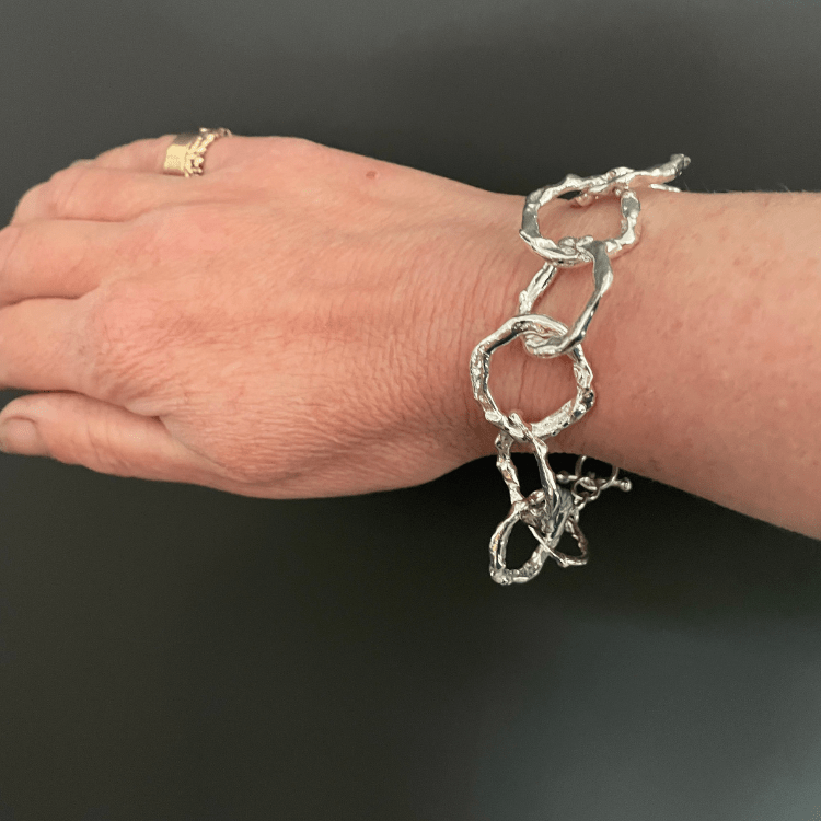 Full Halo Bracelet in Sterling Silver and 9ct Yellow Gold - Samuel Perry