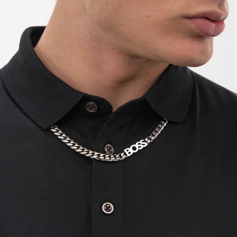 Gents BOSS Kassy Stainless Steel 8mm Logo Chain Necklace - Samuel Perry