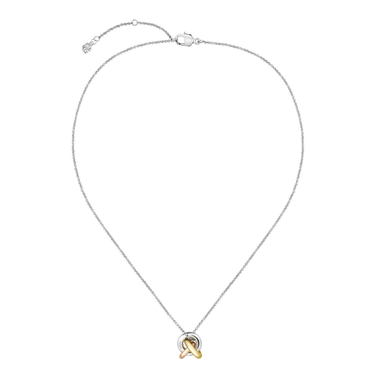 Ladies BOSS Harmonie Three Colour Circle Link Pendant Necklace - Samuel Perry