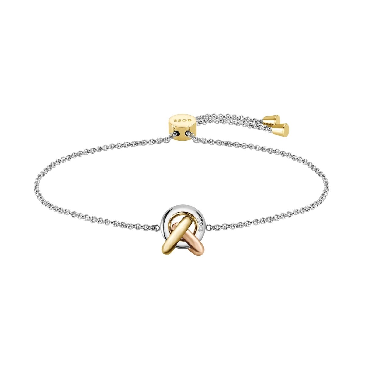 Ladies BOSS Harmonie Three Colour Circle Link Toggle Bracelet - Samuel Perry