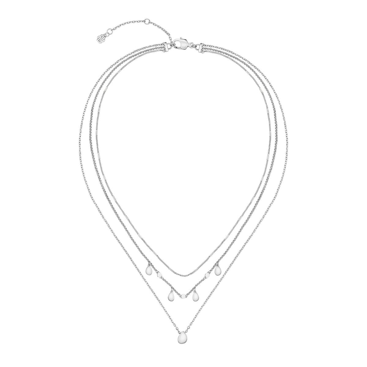 Ladies BOSS Selena Stainless Steel Multi Chain Necklace - Samuel Perry