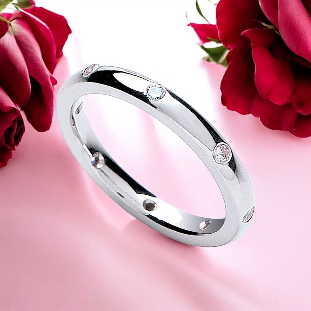 Platinum 0.13ctw Diamond 2mm Court Wedding Band - Samuel Perry