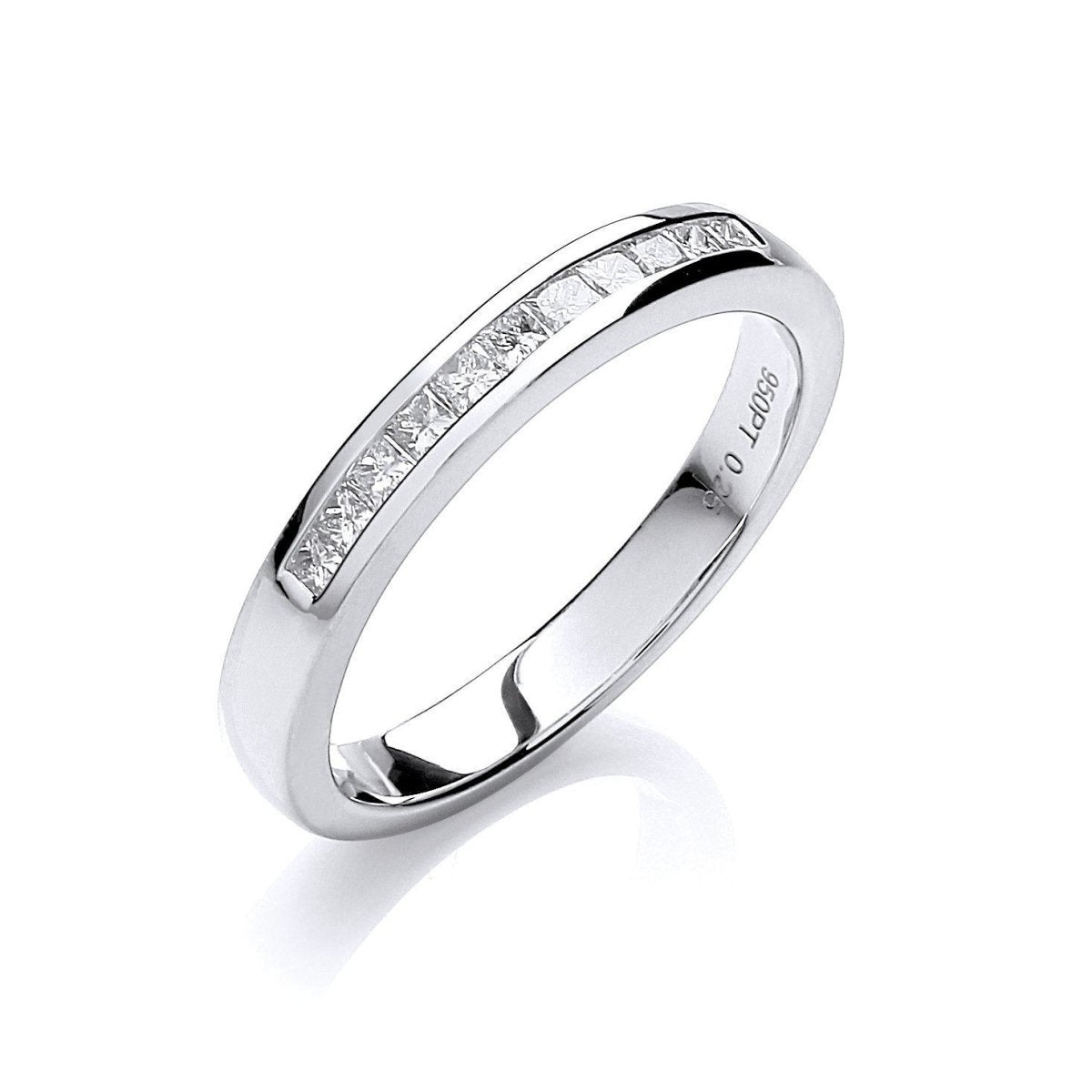 Platinum 0.25ct G/H - VS Princess Cut Diamond Half Eternity Ring - Samuel Perry