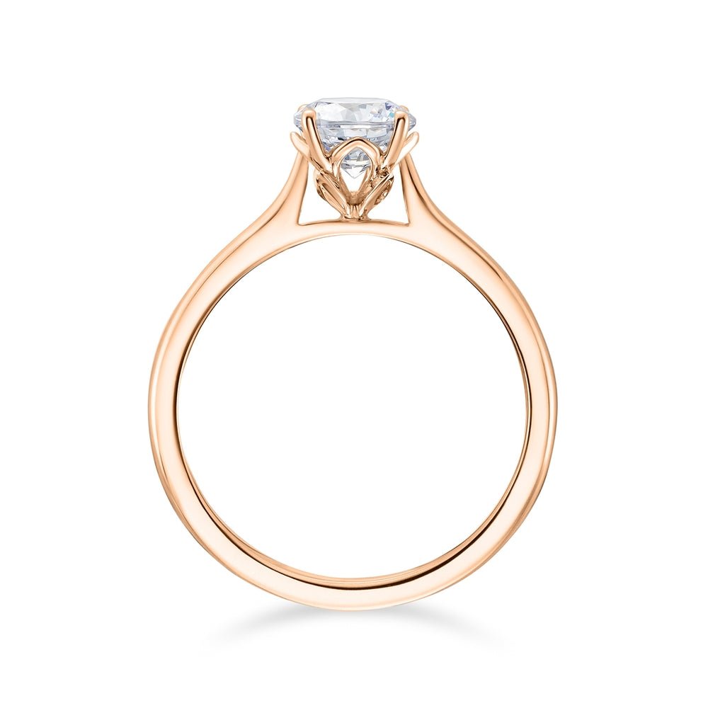 Solitaire Four - Claw Open Tapered Engagement Ring - Samuel Perry